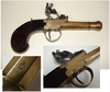 Pistolet "QUEEN ANN" - Fin 18e siècle - Bati et canon en bronze - Platine à silex avec sécurité