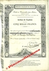 1837 - COMPAGNIE FRANCAISE de FILTRAGE - Action de capital de 5000 Francs du 26 novembre