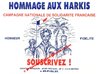 REYNAUD Brigitte -- Affiche tricolore "HOMMAGE AUX HARKIS" éditée en 1985 par le comité jeune