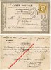 ANZIN (59) - Carte postale pionnière 1875 avec entête et repiquage d'avis d'expédition