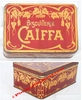 BOITE - CAIFFA, BISCUITERIE - Tôle sérigraphiée au format d'un kilo de sucre - 17,5 x 12 x 7,5 cm.