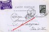 CHATEAUROUX (36) - Carte postale 1883 - 10c Sage noir sur mauve - Porte entête par étiquette