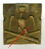 2nd EMPIRE - Archives d'un maitre tailleur - Plaque laiton 15 x 14 cm embossée présentant l'aigle