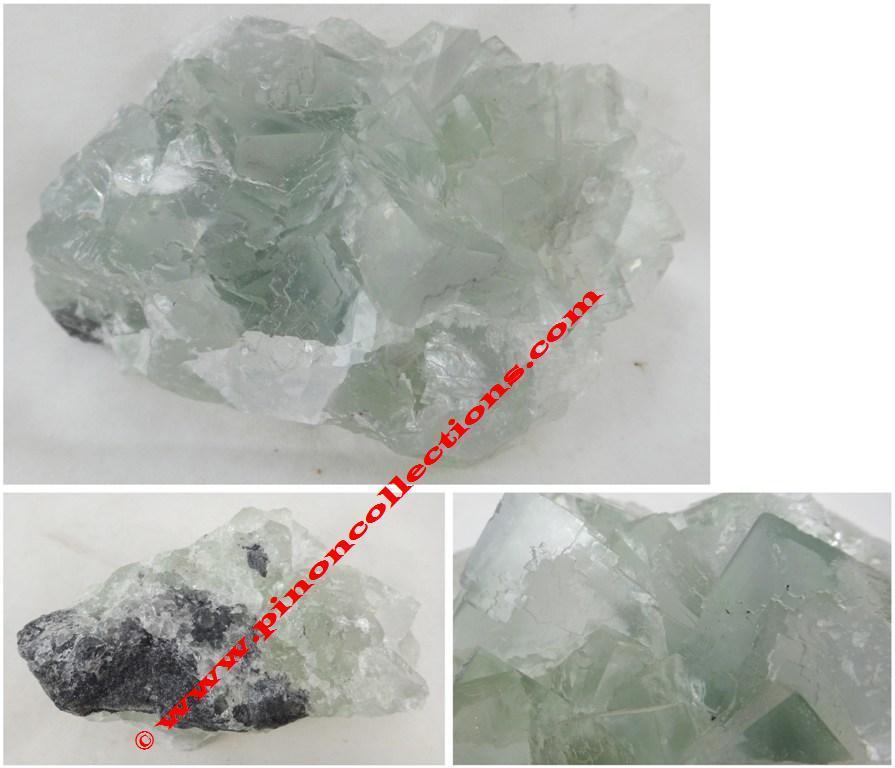 FLUORITE BLEUE de CHINE (Chengzau, Hunan) - Pierre brute avec cristallisations cubiques